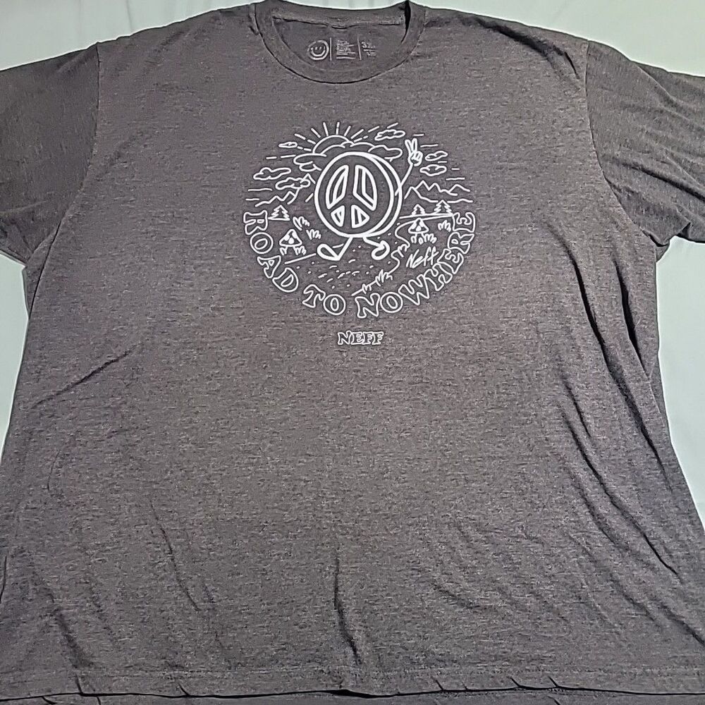 NEFF Road To Nowhere Graphic Print T Shirt Gray Size 3XL